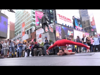 nina burri in new york times square